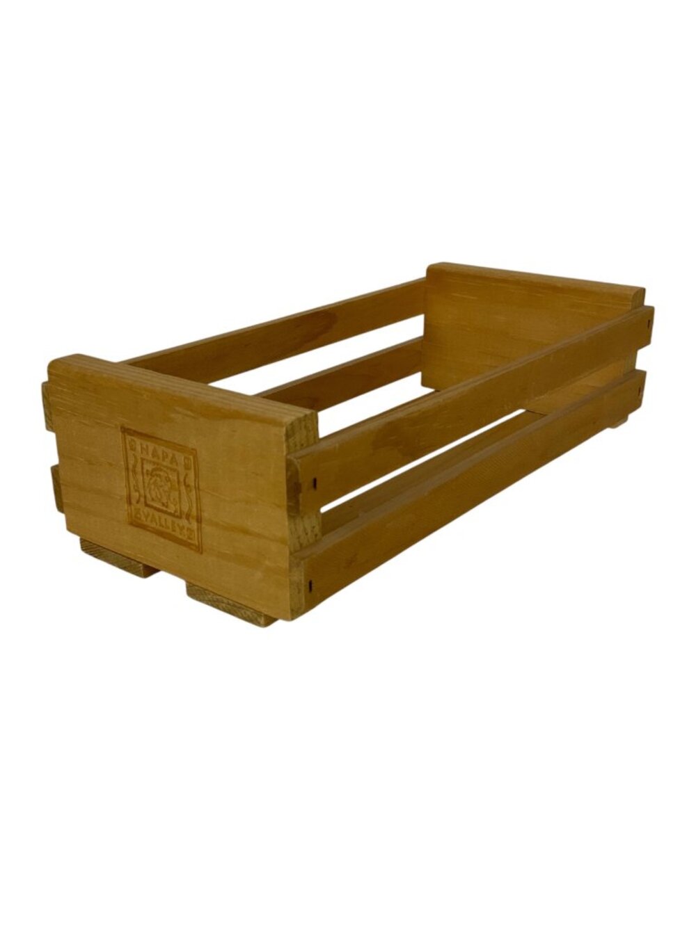 Napa Valley Wooden 12 Cassette Crate Organizer Vintage Storage Box